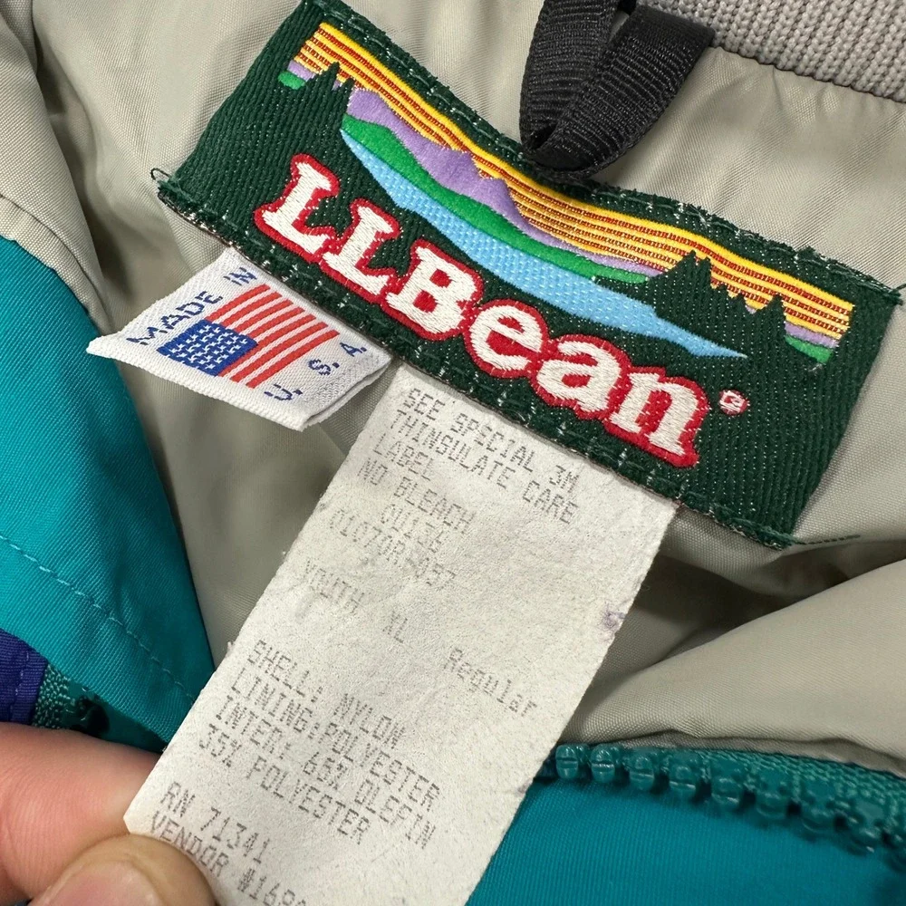 Vintage 80s LL Bean Penobscot Parka Kids Youth XL Blue Thinsulate Jacket